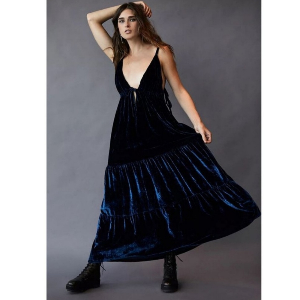 Free People × KETEVANA Emilio Velvet Maxi Dress Size / M